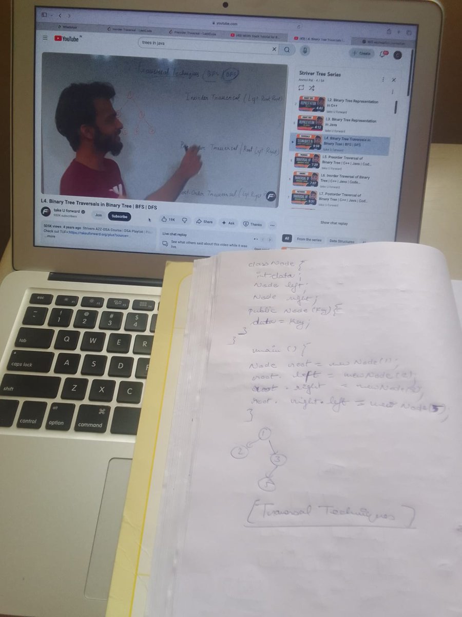 chiya_pandey's tweet image. Today&apos;s Learning 🌱
Revising Binary Trees – Take U Forward (TUF)
#DSA #BinaryTree #Striver #TakeUForward #CodingJourney
