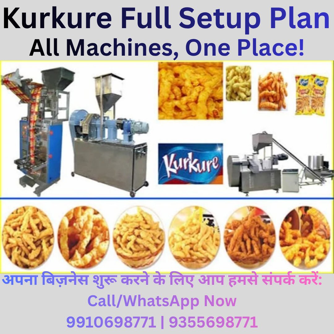 SkyproPack9's tweet image. Skypro Pack presents the Complete Kurkure Full Setup Plan!
All machines in one place—efficient, reliable &amp;amp; ready for production.
Start your snack business today.
📞 9910698771 | 9355698771
#KurkurePlant #SnackMachine #FoodProcessing
