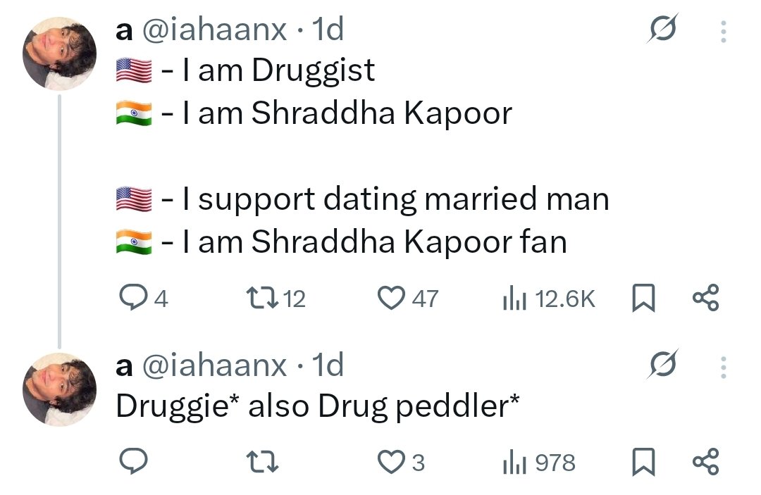 Yes that's me and there is a difference between a typo and a grammar mistake. A mechanical slip when typing or writing is common and I am glad that you are aware that Shraddha Kapoor is a Druggie, not Druggist 😭