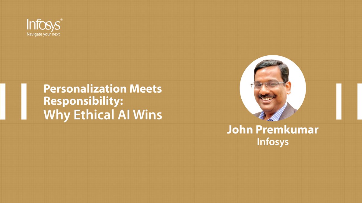 Infosys's tweet image. &quot;Those who firmly integrate data protection and ethics into the AI strategy can fully exploit the potential of artificial intelligence,&quot; says John Premkumar, Infosys. Read the full article to learn how governance and ethical KPIs build trust in AI marketing:…