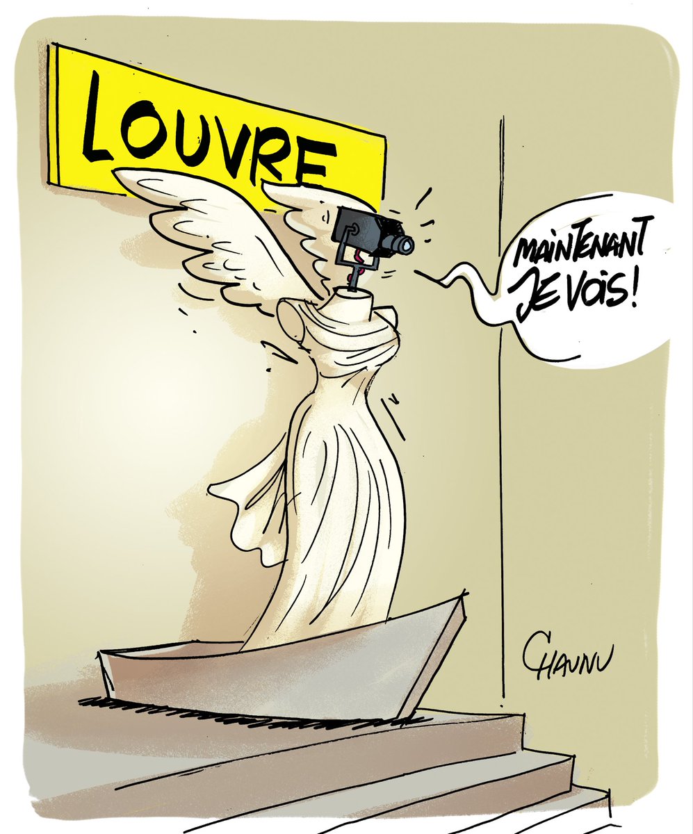 ✏️ #dessin du jour pour @ouestfrance : les « mesures d’urgence » annoncées par la directrice du musée du Louvre lors de son audition @museelouvre #actu #museedulouvre