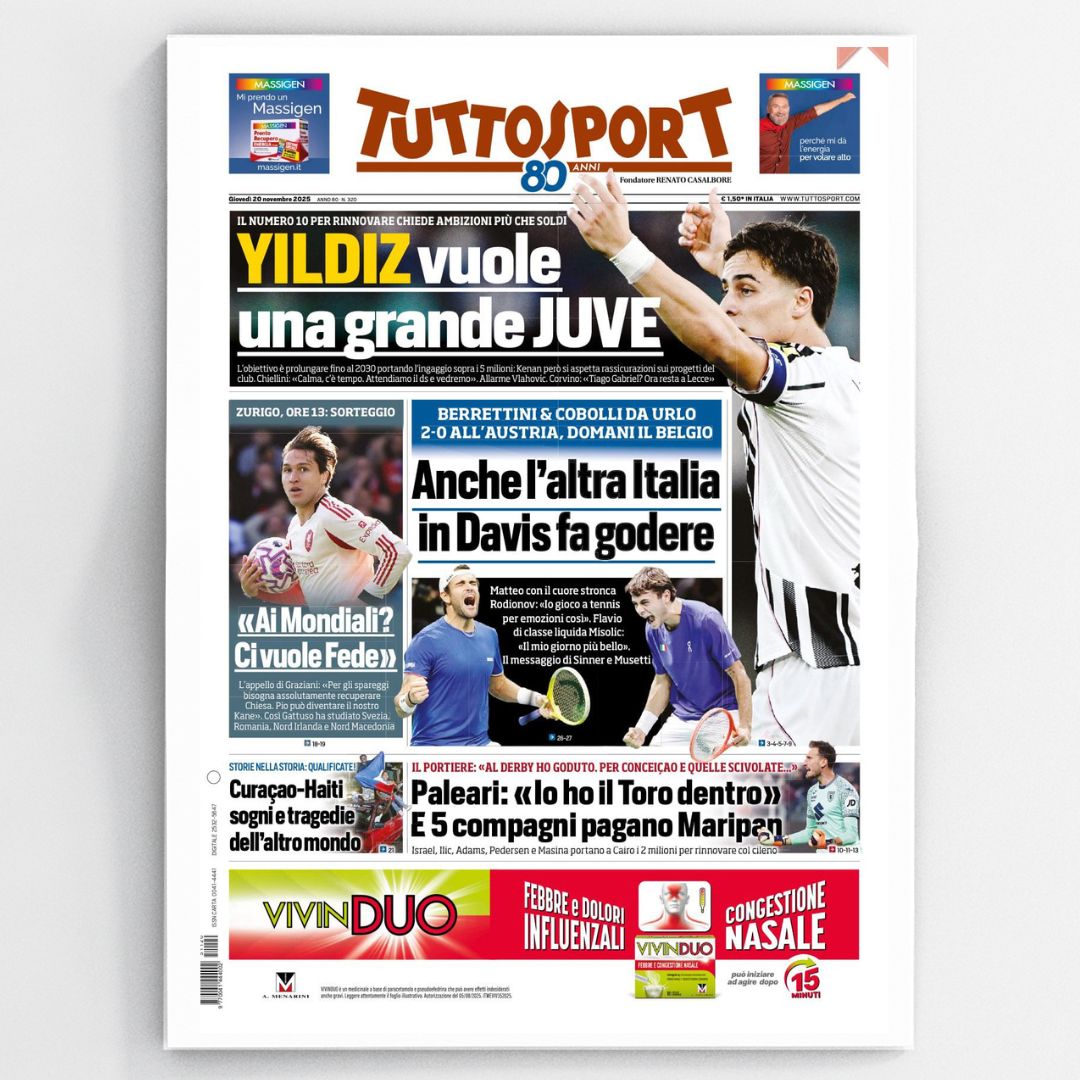 Yildiz vuole una grande Juve❗️ Anche l'altra Italia in Davis fa godere🔥  \, image size:1080x1080