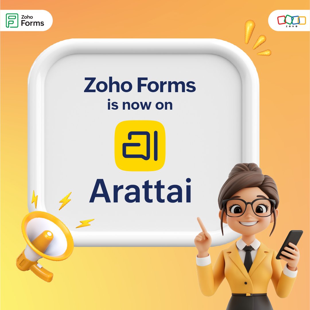 ZohoForms's tweet image. Great news for form creators! 🎉 We&apos;re excited to announce that Zoho Forms is now on Arratai!
Subscribe to our channel to get all the latest tips &amp;amp; tricks on all things forms, right where you connect: zurl.co/LqEjY 
 
#ZohoForms #Arratai #ZohoEcosystem #datacollect