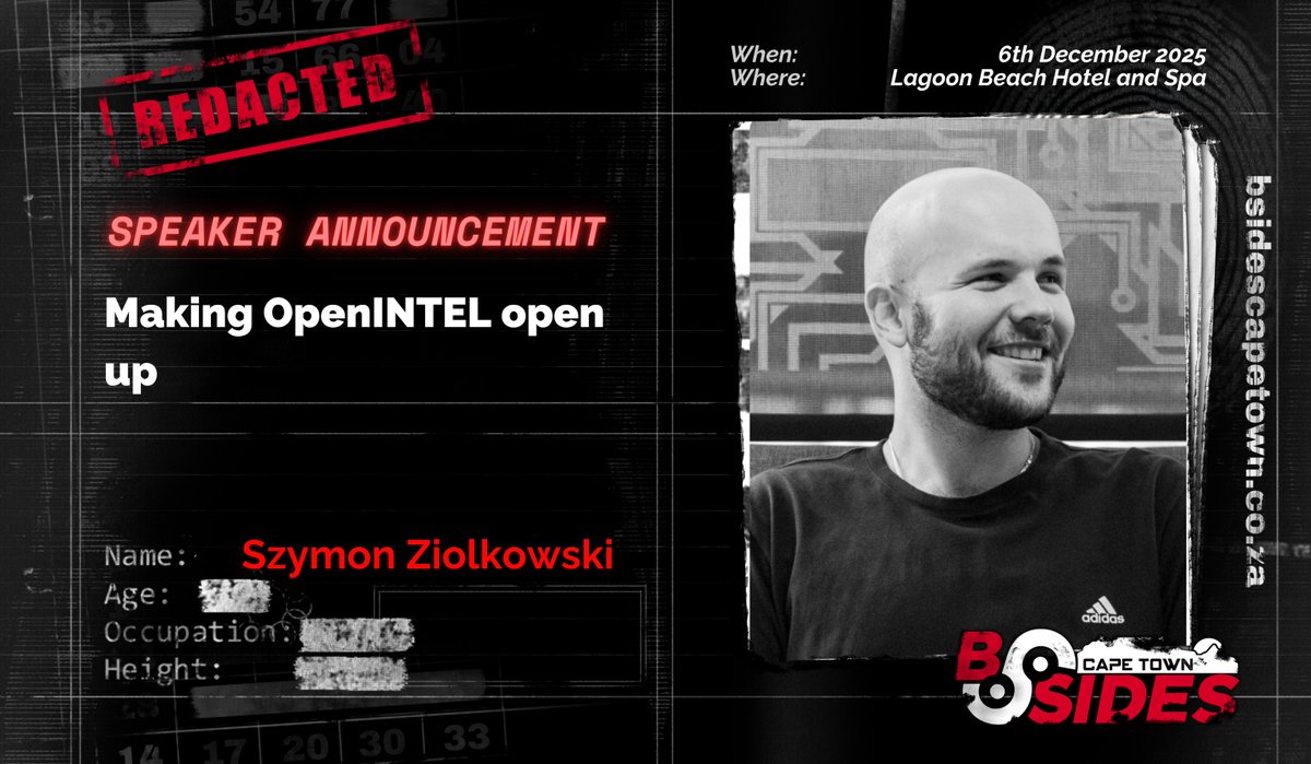 When Szymon Ziolkowski (<a href="/TH3_GOAT_FARM3R/">szymon</a>) turned his attention to OpenINTEL, he discovered a dataset with surprising power for recon, OSINT, and vulnerability research.

His talk Making OpenINTEL open up, is recon candy.  So bring your notebook and your curiosity..