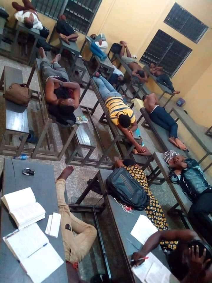 Nappyblaze's tweet image. Which course gave you sleepless night like this in school? 😅