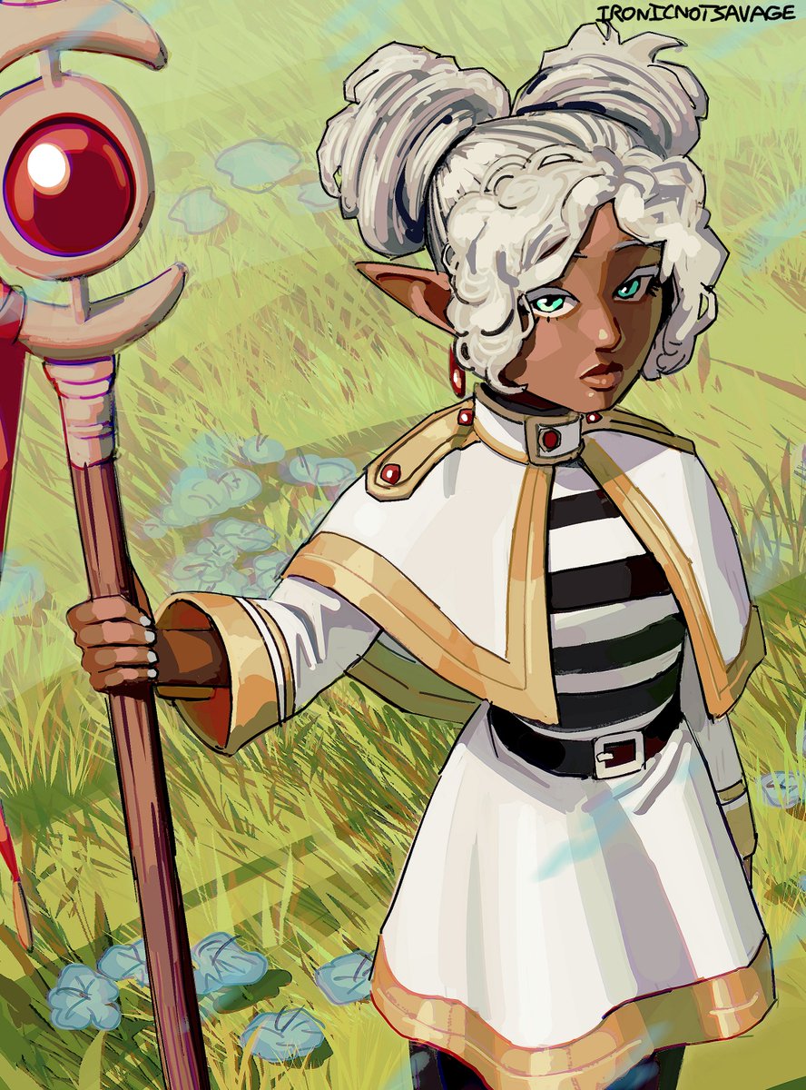 IronicnotSavage's tweet image. My black Frieren design (repost)