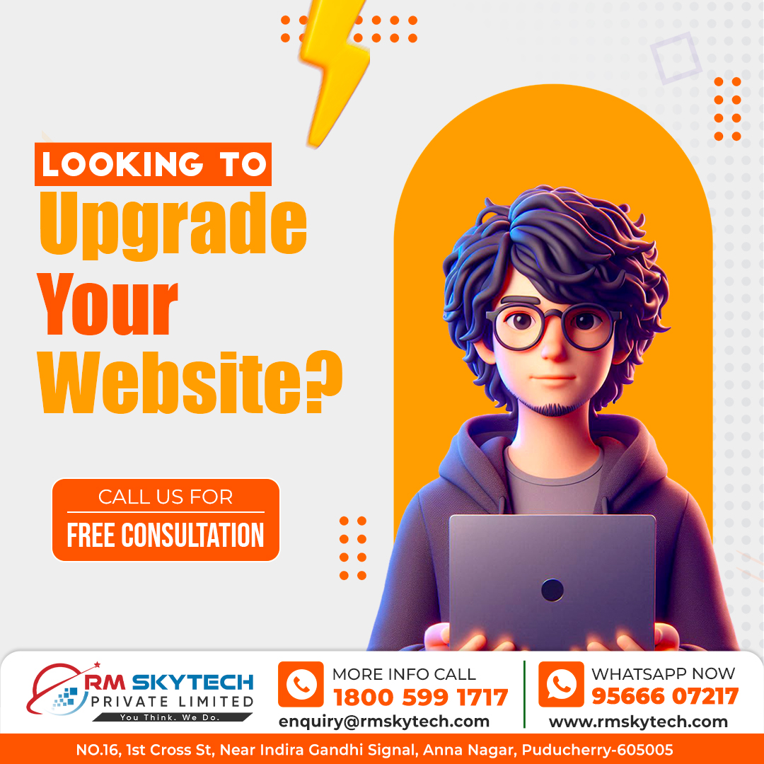 RMSkyTech1's tweet image. LOOKING TO UPGRADE YOUR WEBSITE? ⚡ Don&apos;t let an outdated site slow down your business! 
#WebsiteUpgrade #WebDesign #WebsiteRedesign #ResponsiveWeb #RMskyTech #Puducherry #Pondicherry #FreeConsultation #DigitalTransformation