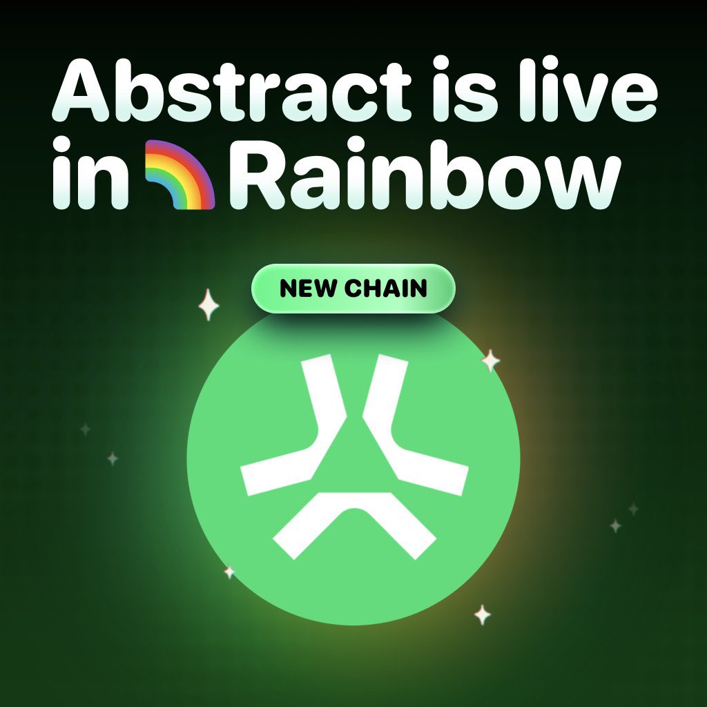 web3_tech_'s tweet image. Big news for @rainbowdotme users, Abstract chain is now live 

You can bring your assets in and explore all the apps and tools growing in the Abstract ecosystem

DeFi features, new Dapps and interactive tools are all ready to use inside the wallet

Everything works together in…