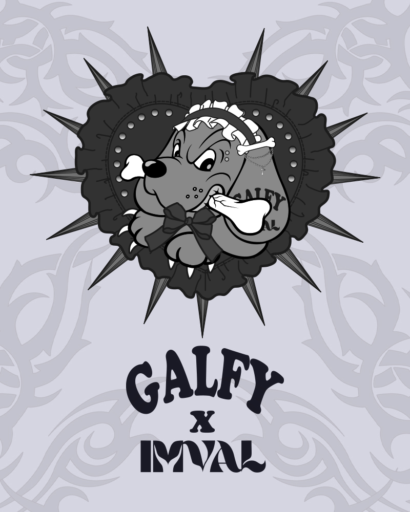 IMVAL×GALFY Doll Dog 大萌袖 L/S TEE［BLK］コラボ 🐾 IMVAL × GALFY