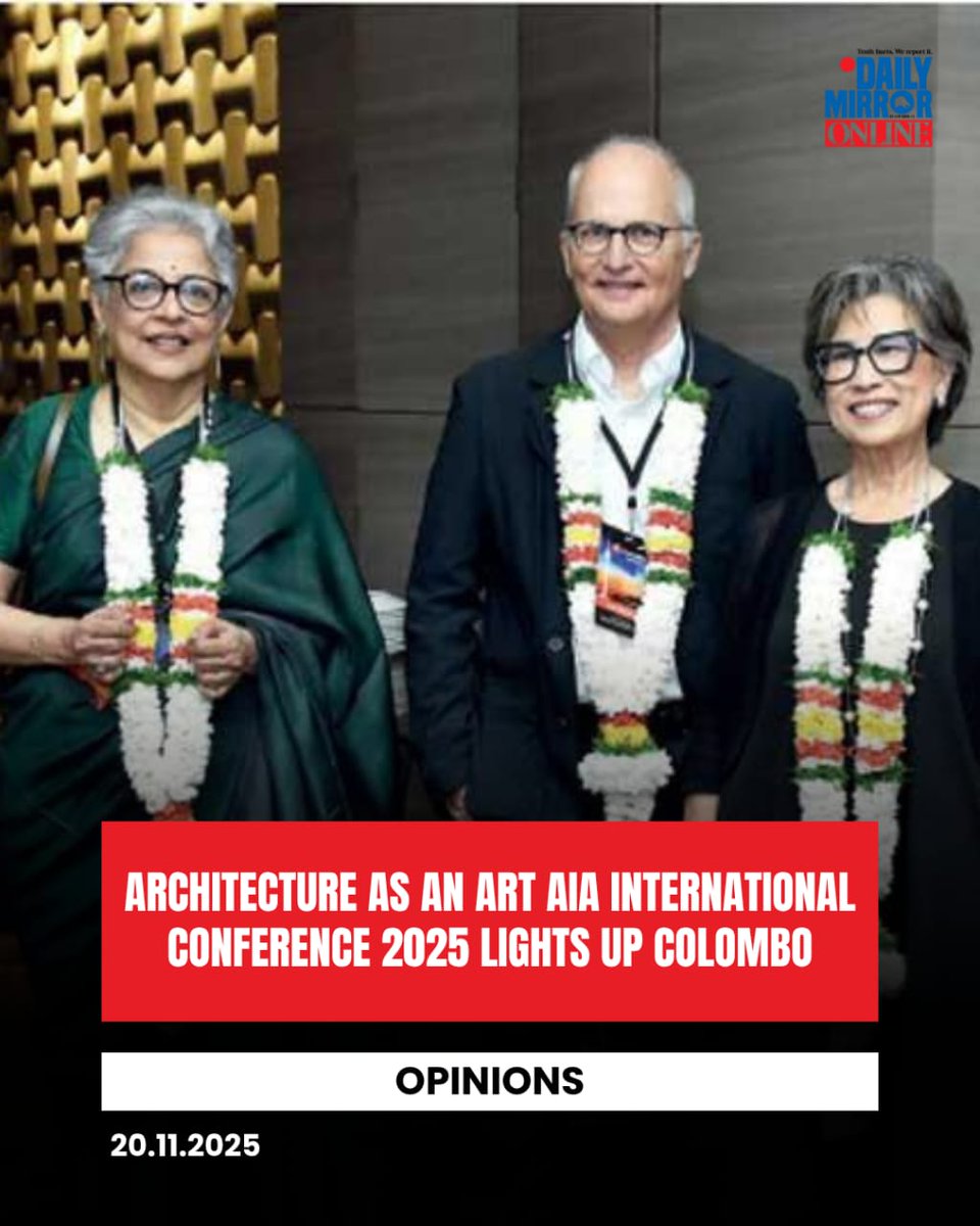 Dailymirror_SL's tweet image. Architecture as an art AIA International Conference 2025 lights up Colombo
dailymirror.lk/opinion/Archit…