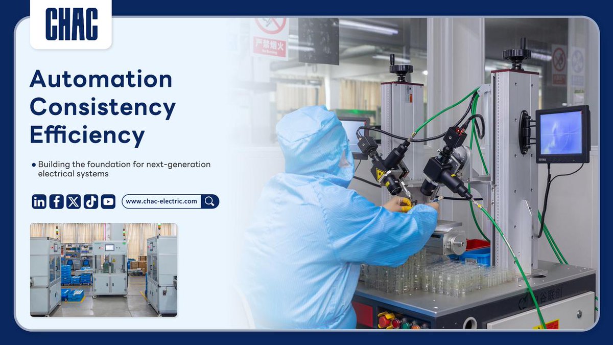 CHACElectric's tweet image. Looking for safer, smarter power distribution? CHAC’s intelligent breakers enable real-time insights, remote monitoring and reliable performance for modern energy systems.
 chac-electric.com
#CHACElectric #SmartDistribution #EnergyManagement