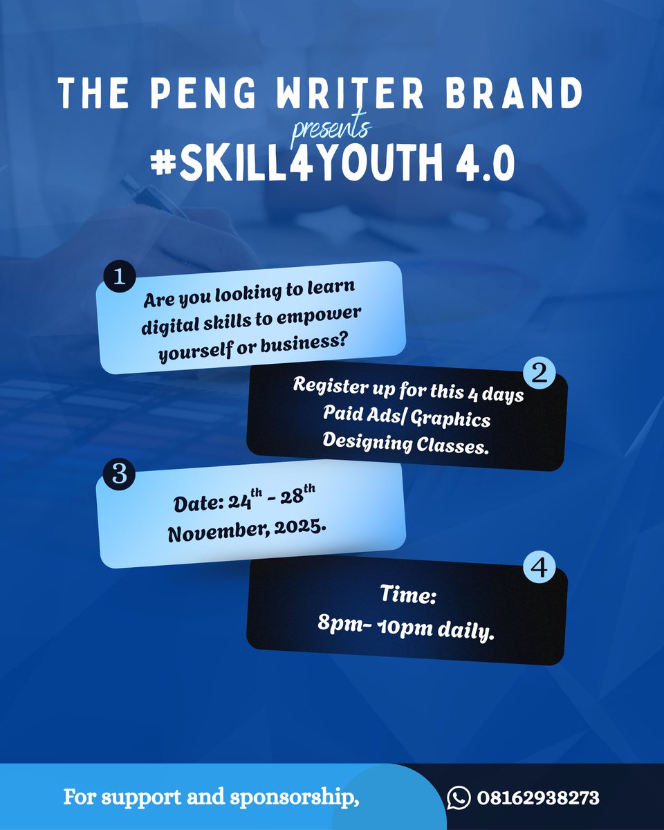 peng_writer's tweet image. We started our Skill4Youth Initiative to further bridge access to digital skills for our youths who desire knowledge and a new pathway to create financial freedom for themselves.

Over the past 3 editions, we have been able to teach more than 300 youths varying digital skills for…