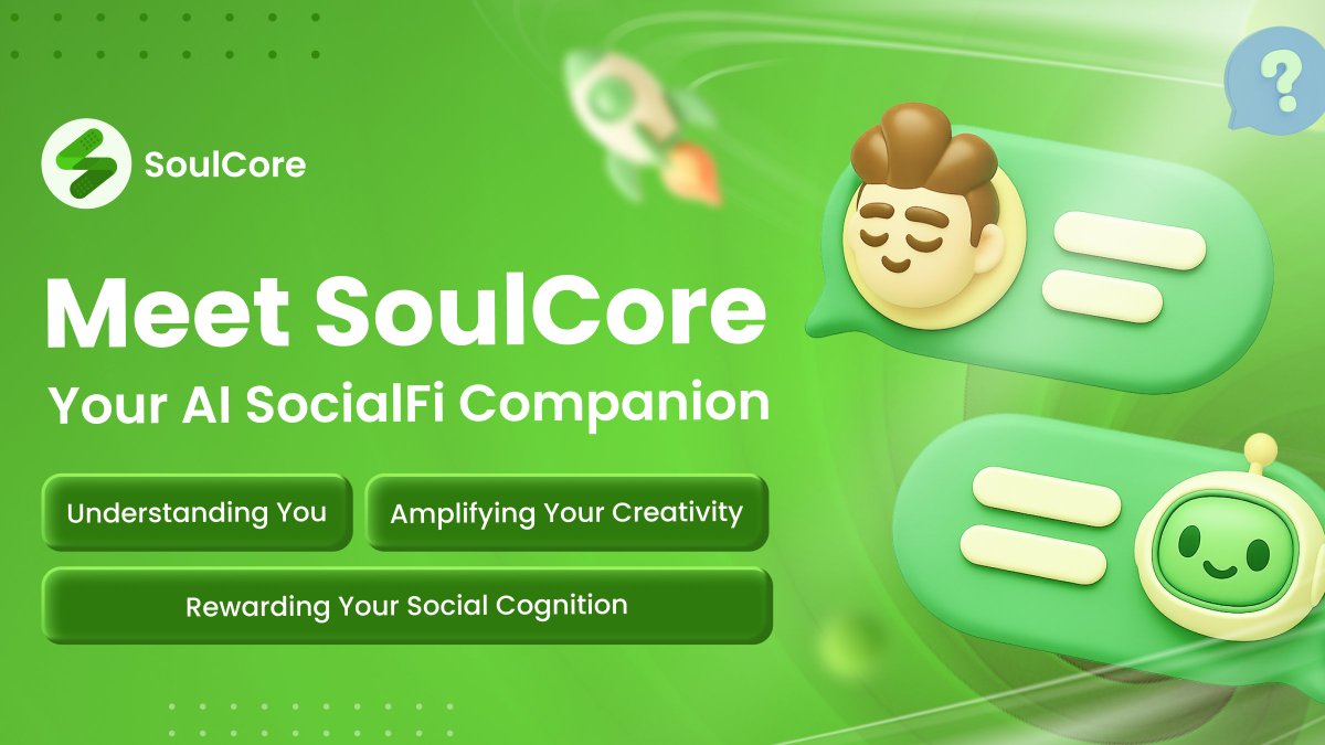 SoulCoreWeb3's tweet image. 💎 Meet #SoulCore — Your AI SocialFi Companion!

Turn posts, comments &amp;amp; shares into collective intelligence and earn rewards. 🧠

✨ Train-to-Earn 📊 AI Insights  🪙 NFT Reputation 🌐 Open Intelligence

Join the AI × #SocialFi renaissance. Train intelligence, earn cognition.
