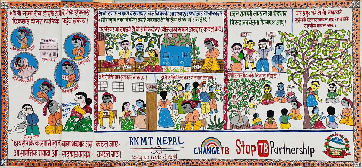 BiratNepal's tweet image. The selected artwork for the @UnionConference #COMMUNITYCONNECT Artwork/Photography Exhibition, &quot;A Wall That Speaks&quot; – TB awareness mural combating TB-related stigma, was funded by @StopTB under the #CHANGETB project.