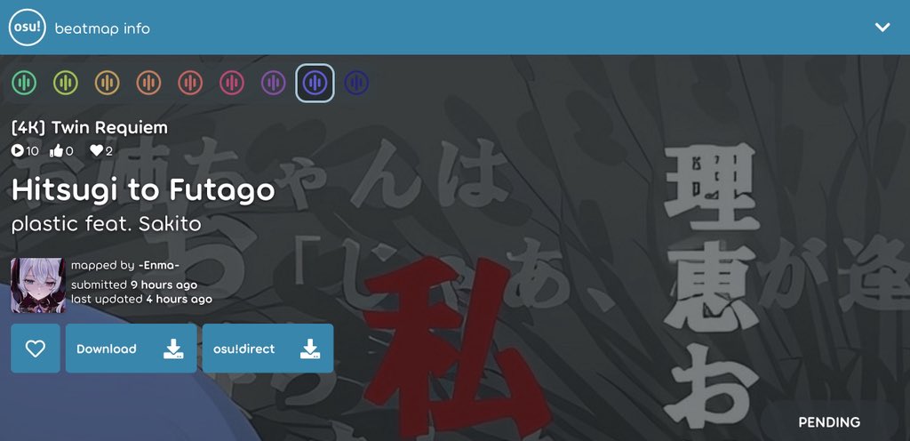 enmaa_uwu's tweet image. ranked hitsugi???? no way.
thanks, my goats! @PanDePipasDS @dueloder @NikoSek_2 

osu.ppy.sh/beatmapsets/24…