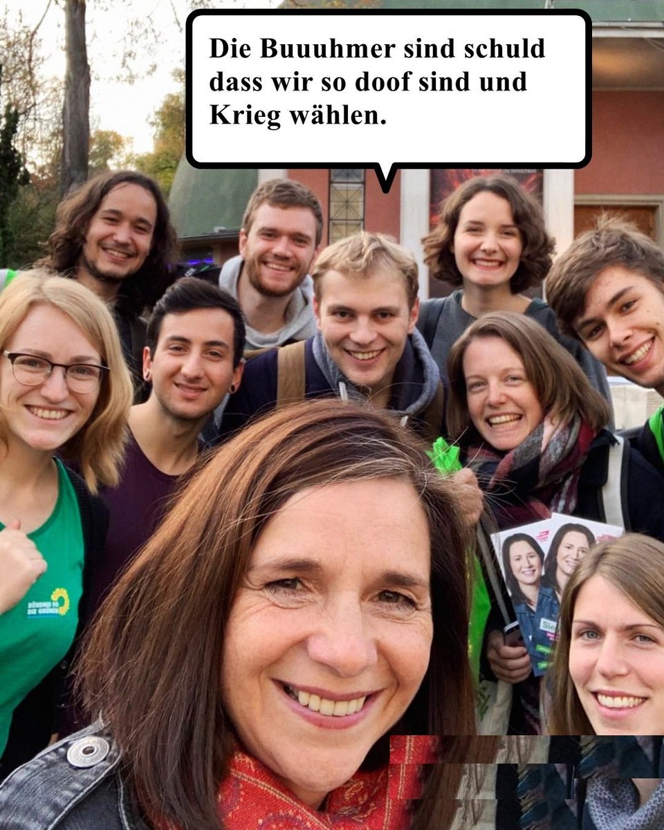 lars_jaeg's tweet image. Warum wollen diese doofen Buuhmer eigentlich nicht Euren wunderbaren  &quot;Feministischen&quot; Krieg? 🤔🤔

Die Zoomer wählen Krieg und freuen sich drauf.  Bunte Vielfalt. 😉😅 

#GrueneJugend
#Dummheit 
#Verblödung