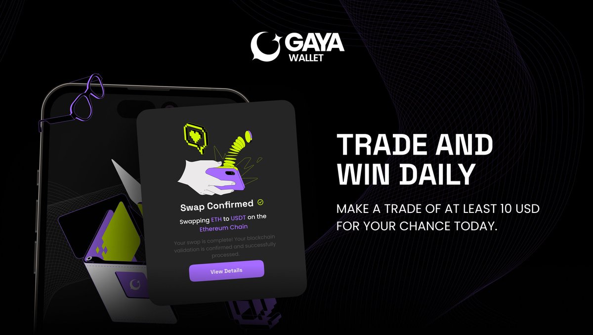 The Gaya Wallet trading competition is now live.

A simple trade of at least 10 USD qualifies users for daily prizes.
This initiative highlights the growing activity across the Gaya ecosystem.

Open Gaya Wallet and place your first trade today.