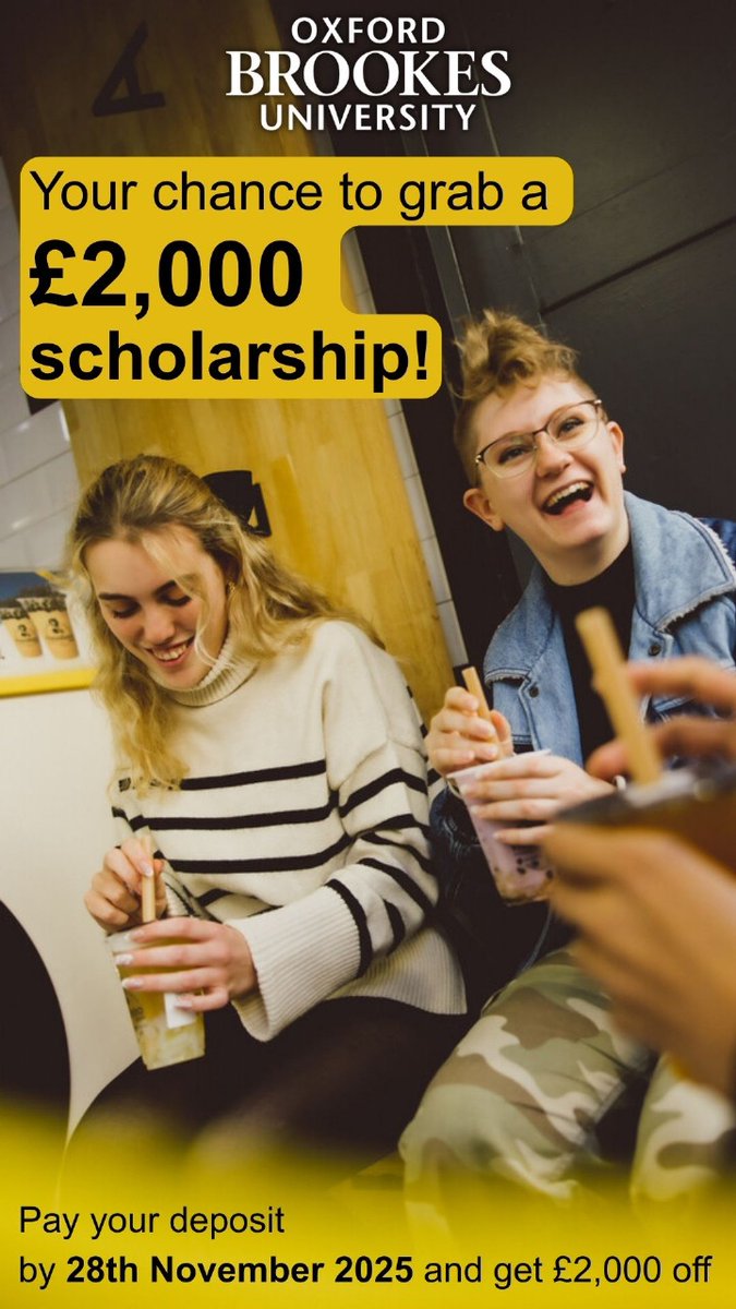 EduvisorIN's tweet photo. Get a £2,000 scholarship at Oxford Brookes University! 🇬🇧
Pay your deposit by 28 Nov 2025 to claim it  it’s that simple! 💸
📧 info@eduvisor.in
🌐 https://t.co/ilSXOir9rb

#StudyInUK #OxfordBrookes #Scholarships #Eduvisor #StudyAbroad #UKAdmissions https://t.co/WxBYuogHBF