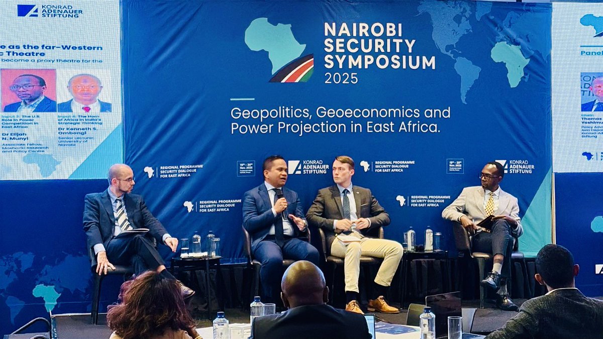 jaytaryela's tweet image. I would like to express my gratitude to the @KASonline 
Konrad-Adenauer-Stiftung and @braun_daniela for inviting me to participate in the Nairobi Security Conference 2025.

During the event, I had the opportunity to challenge the prevailing narrative among African academics,…
