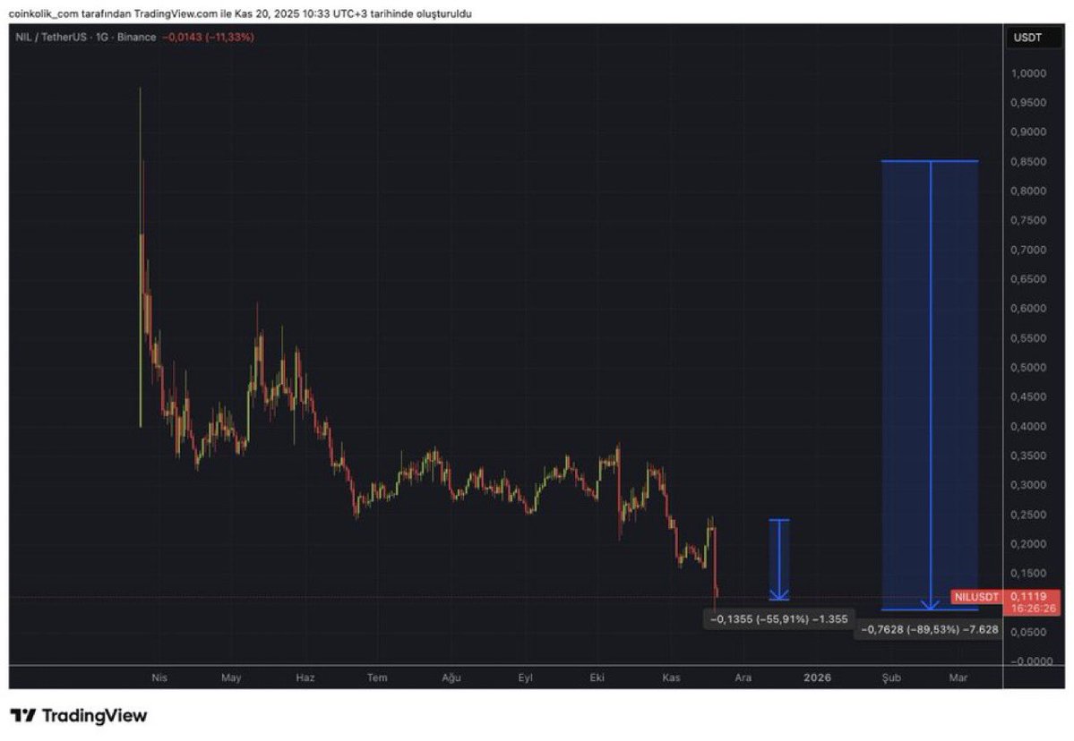Langerius's tweet image. #binance launchpool project $NIL has dropped 89% since it launched, and over 55% in last 24 hours

… very sad
