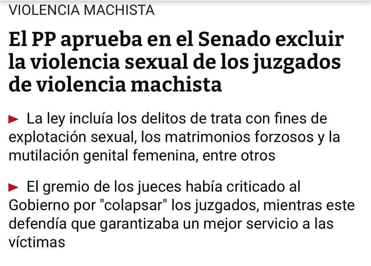 crispmarcote's tweet image. El PP siempre en contra de las mujeres. 

SIEMPRE.

El PP aprueba en el Senado excluir la violencia sexual de los juzgados de violencia machista infolibre.es/1_200e4d