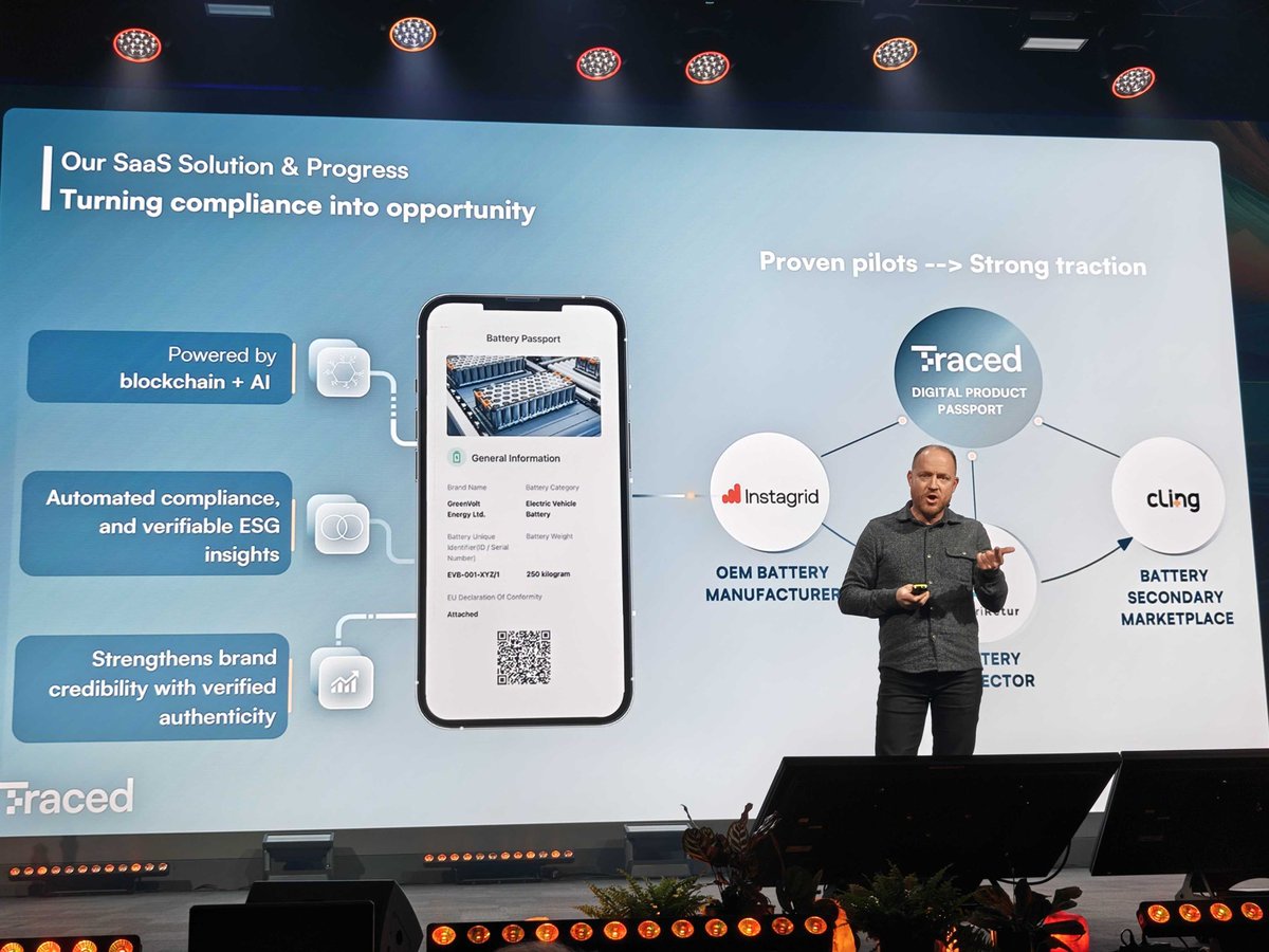 🚀 Big win at <a href="/SlushHQ/">Slush</a>!

<a href="/TracedSystems/">Traced Systems</a> took home the top spot in the <a href="/MCxLighthouse/">MCLighthouse</a> MASSIV Program pitch.

We’re building the future of digital product passports; not just for legislation, but for a world where blockchain + AI make supply chains transparent, trusted &amp;