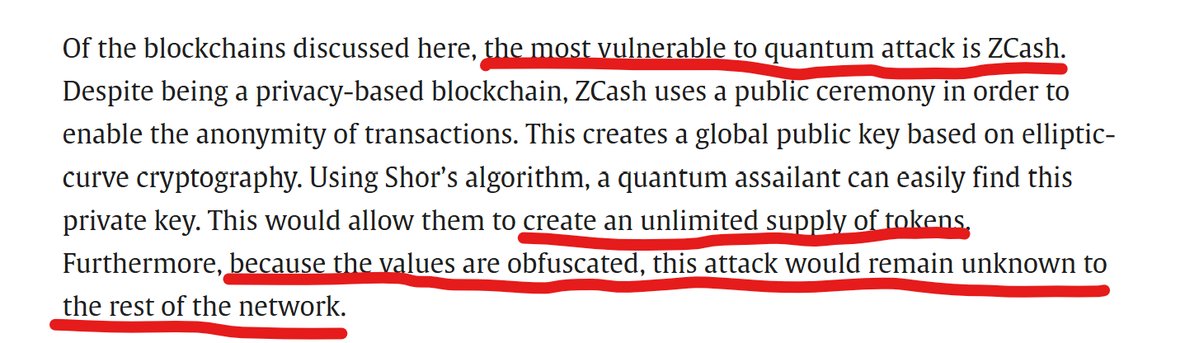 Zcashの量子脆弱性に関する学術記事のスクリーンショット