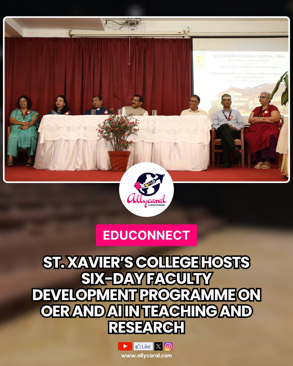 allycaralgoa's tweet image. St. Xavier’s College Mapusa held a 6-day FDP on OER &amp;amp; AI in Teaching &amp;amp; Research. Educators explored AI tools &amp;amp; OER platforms to enhance learning &amp;amp; research.

Read on: allycaral.com/2025/11/20/st-…

 #AIinEducation #OER #FacultyDevelopment #EdTech