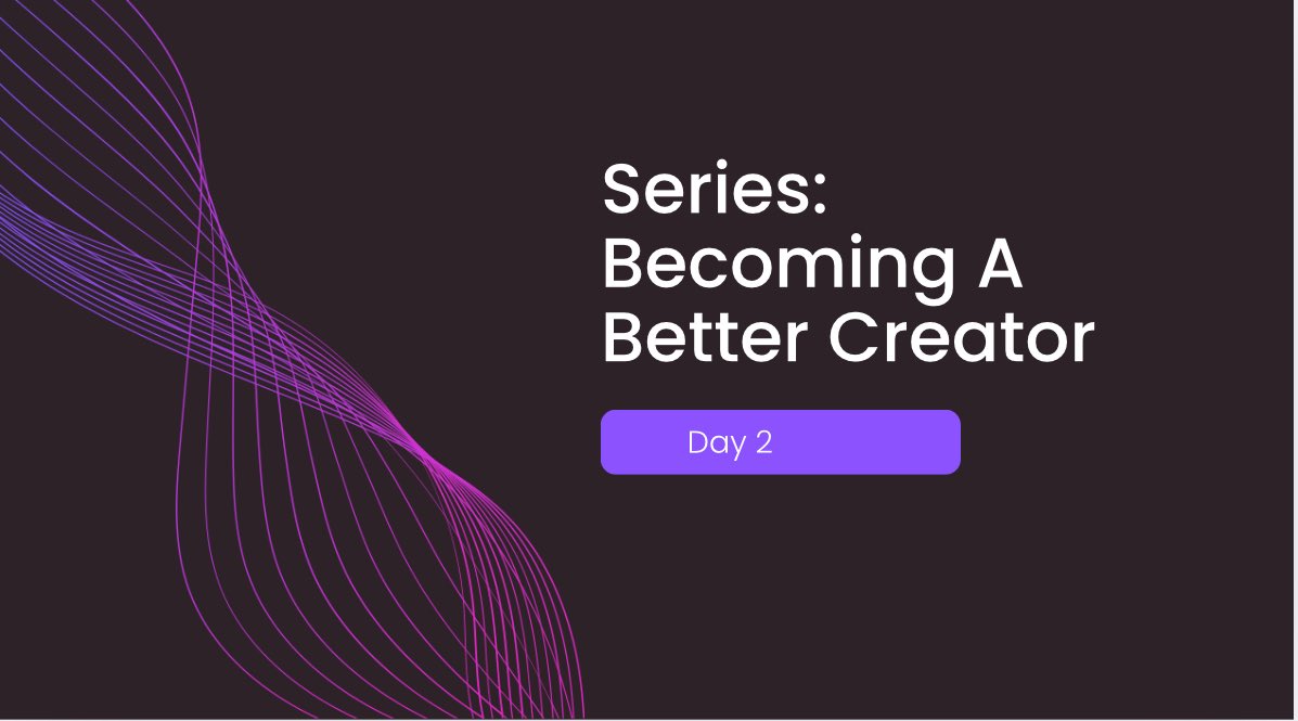 CreatorsInTech's tweet image. What’sup people………

Are you ready for Day 2 ? 

You fade this series ( Becoming A Better Creator ) at your own risk ⛔️ 

Stay glued to this page, if you’re looking to upskill as a creator in Tech.
