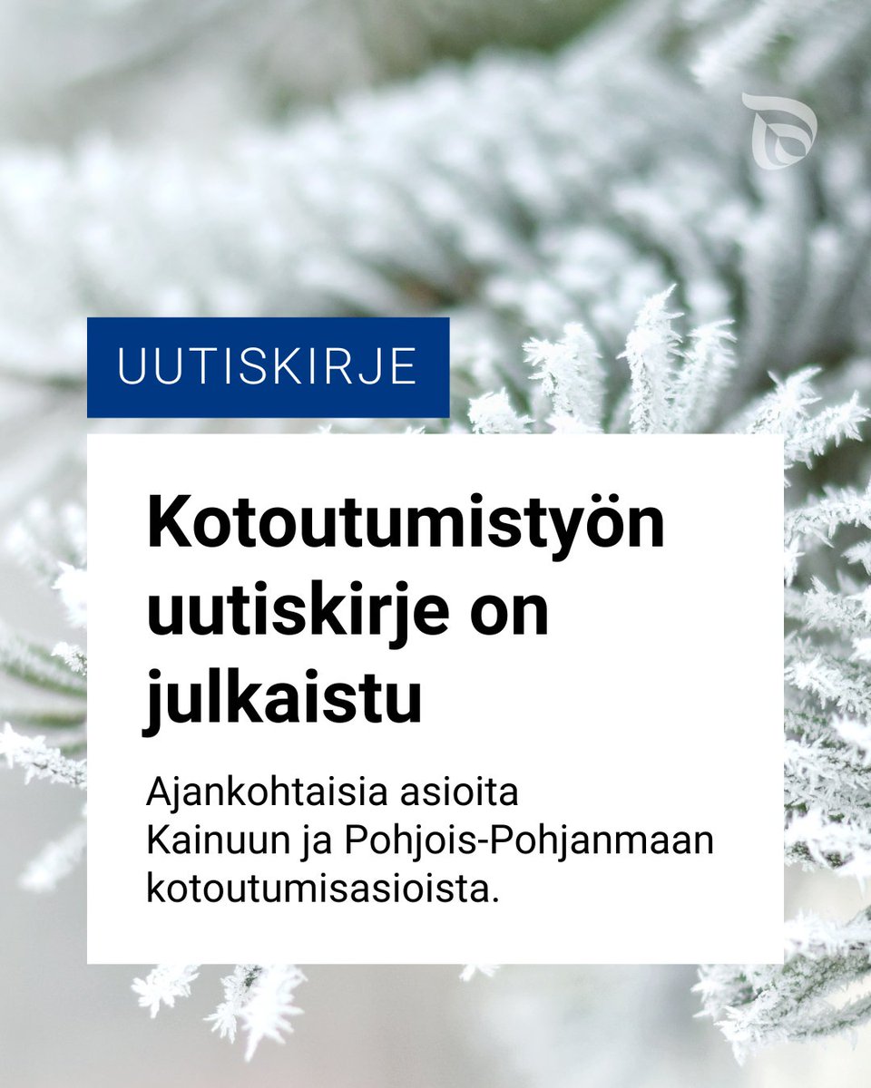 Kotoutumistyön marraskuun 2025 uutiskirje on julkaistu. Lue ajankohtaisia uutisia Pohjois-Pohjanmaan ja Kainuun maahanmuutto- ja kotoutumisasioista: lue.viestitys.fi/kirje/01kab2cv…

#ELYkeskus #PohjoisPohjanmaa #Kainuu
<a href="/POPELYkeskus/">PohjoisPohjanmaanELY</a>