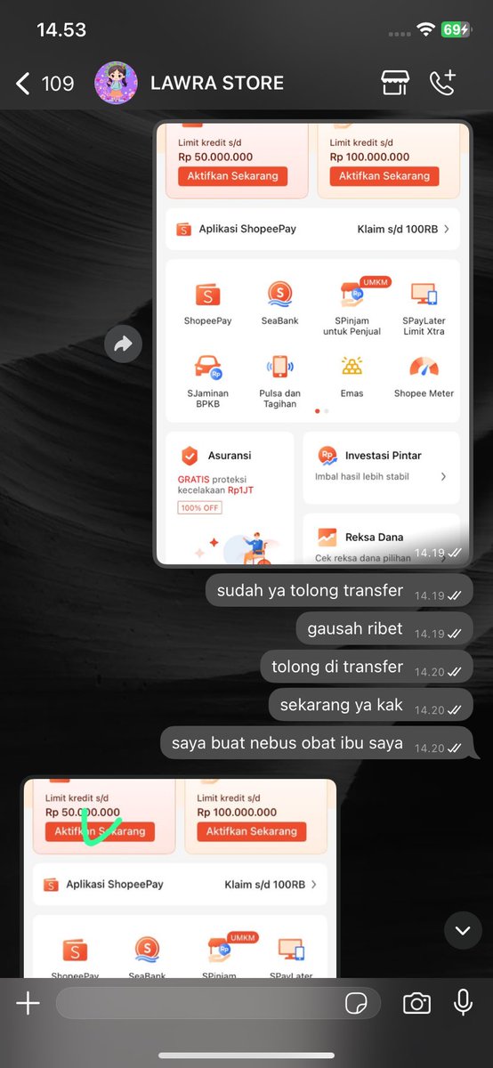 miniluvyou's tweet photo. masa suruh tiba tiba aktifin paylatter wkwk https://t.co/Unpc8CYEtx