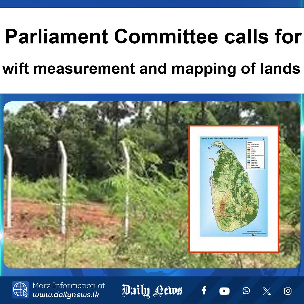 DailyNews_lk's tweet image. Parliament Committee calls for swift measurement and mapping of lands

More Info &amp;gt;&amp;gt;&amp;gt; dailynews.lk/?p=898493

#lka #SriLankaLand #LandMapping #SurveyDepartment #LandReforms #ParliamentUpdates #ResourceSustainability #LandManagement #SriLankaNews #TaxRecovery

𝗙𝗢𝗟𝗟𝗢𝗪 𝗨𝗦…