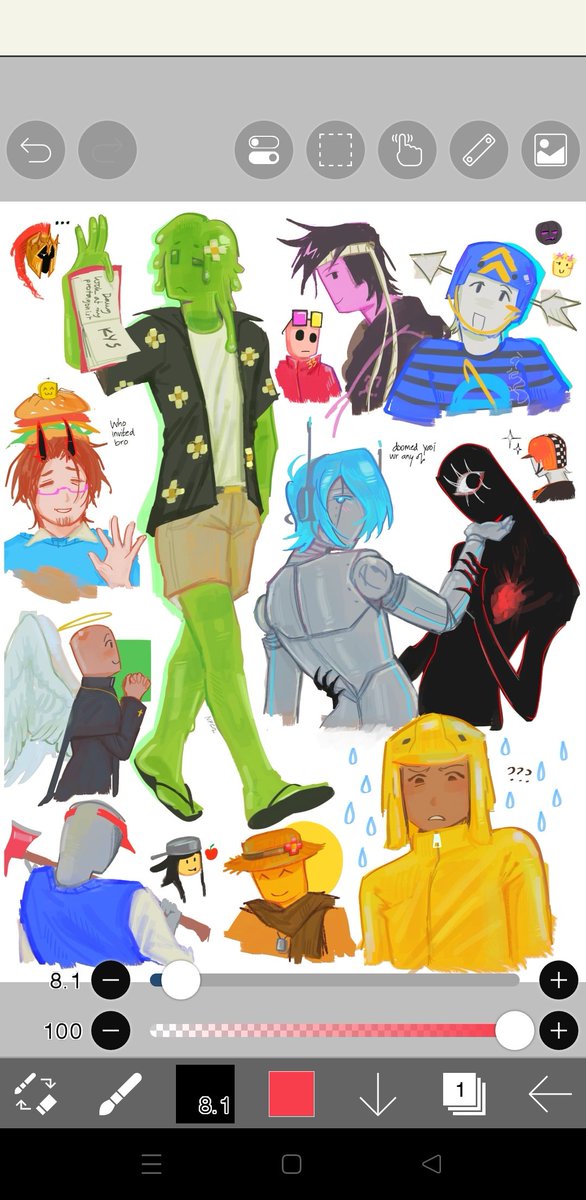 npcnumber2's tweet image. Fave character doodles (i can&apos;t fit all of them ;-; )