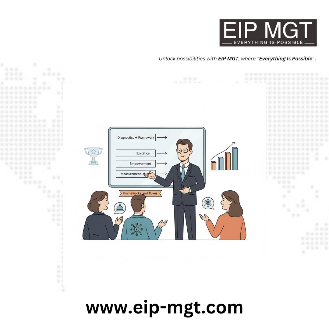eipmgt's tweet image. Repeatable excellence isn’t luck—it’s frameworks. Consistent results, empowered teams, measurable outcomes. That’s EIP MGT.
#EIPMGT #EverythingIsPossible