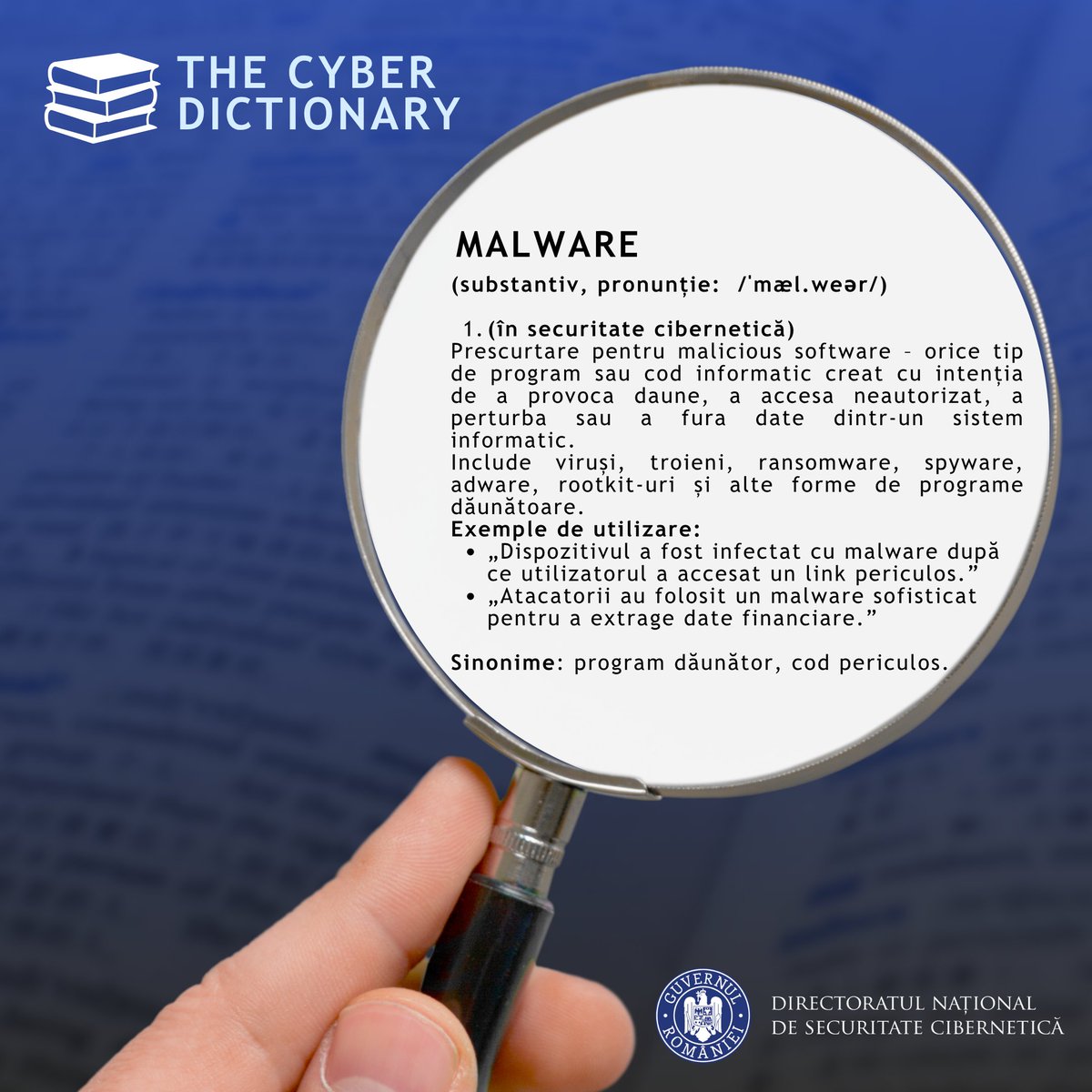 DNSC_RO's tweet image. 📌 De la viruși și troieni, la ransomware și spyware, formele de malware sunt diverse și sofisticate.

⚠️ Un singur click neprotejat poate compromite totul. Fii vigilent, protejează-ți dispozitivele și datele.

#DNSC #SigurantaOnline #Malware #CyberSecurity