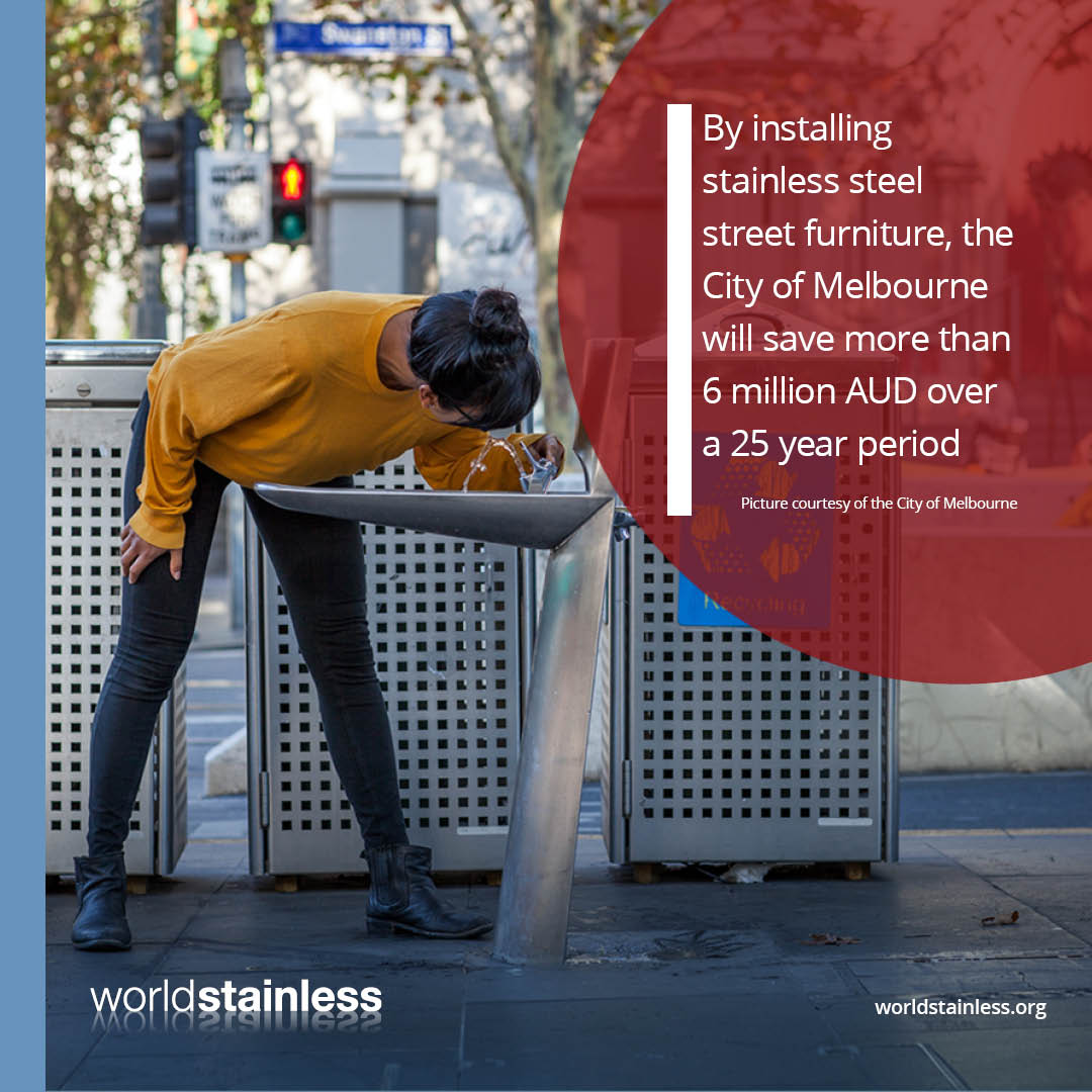 By installing stainless steel street furniture, the City of Melbourne will save 6 million AUD over a 25 year period. 
ow.ly/gTjY50XsIJZ
#worldsteel #worldstainless #stainlesssteel #stainlesssteels #urbanFurniture