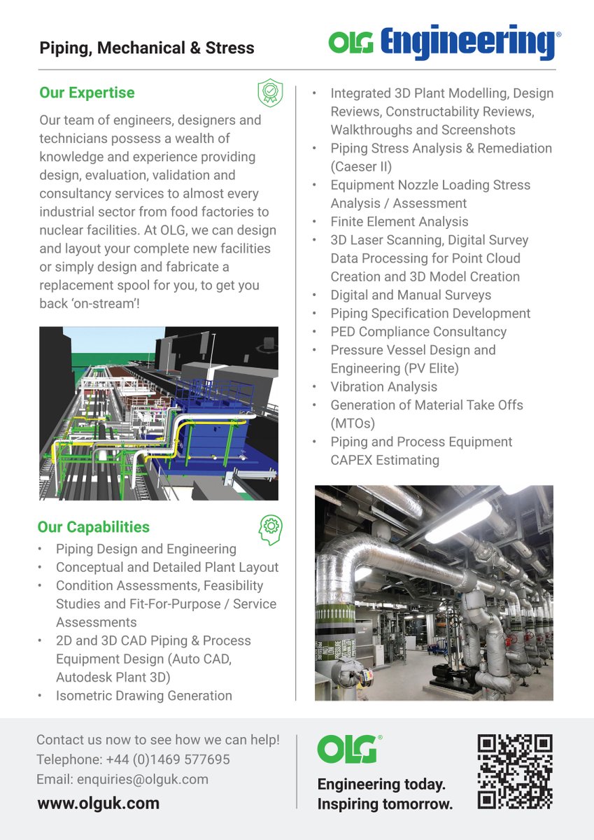 On_Line_Group's tweet image. Strong systems. Smarter solutions.

From food factories to nuclear facilities, our Piping, Mechanical &amp;amp; Stress Engineering team provides the expertise that keeps complex industrial systems running safely and efficiently.

Our engineers deliver services from 3D plant modelling and…