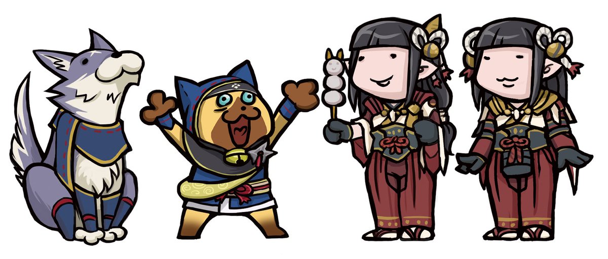 MH_Rise_JP's tweet image. 【開発原画・ラフスケッチ】「ヒノエミノト＆オトモ」