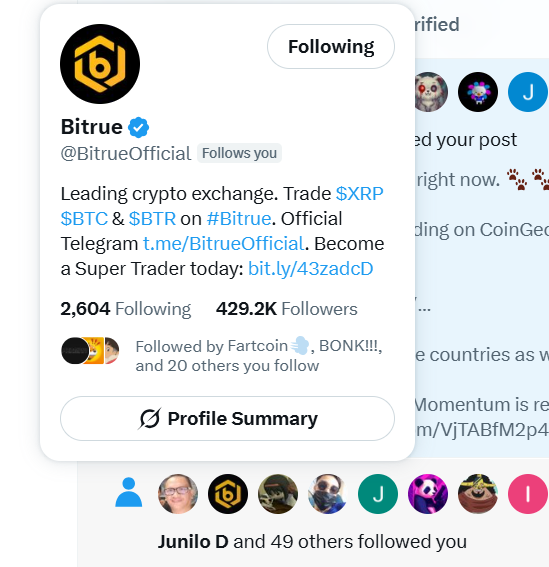 Someone with over 429K followers on Twitter has followed $SACHI. When big accounts start paying attention, it means one thing… something is cooking behind the scenes. 🐾🧡 <a href="/BitrueOfficial/">Bitrue</a> 👀

The momentum is real. The spotlight is shifting toward us. Stay tuned, Join the