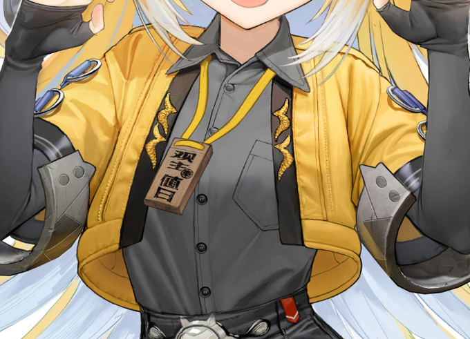 女性的な動きをし過ぎていて断念しました。ジャケットは当初ハッピの様なイメージだったのですがゼンゼロの世界観的にもっと素材感の強いデザインにしたくて変更皺のリアリティを一段上げたくてマーベラスデザインでモデルを用意してからそれを変形したり写真混ぜたりしながら描きました今回殆ど写真か 