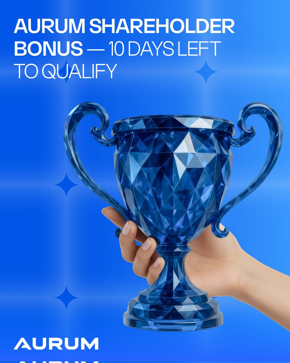 aurum_ecosystem's tweet image. AURUM SHAREHOLDER BONUS — 10 DAYS LEFT

To receive the next quarterly payout, partners must reach Legacy Level Oracle+ by Nov 30, 2025.
Those who qualify later will join the following cycle.
#BlockchainTech #CryptoFuture #DigitalFinance #SmartInvesting