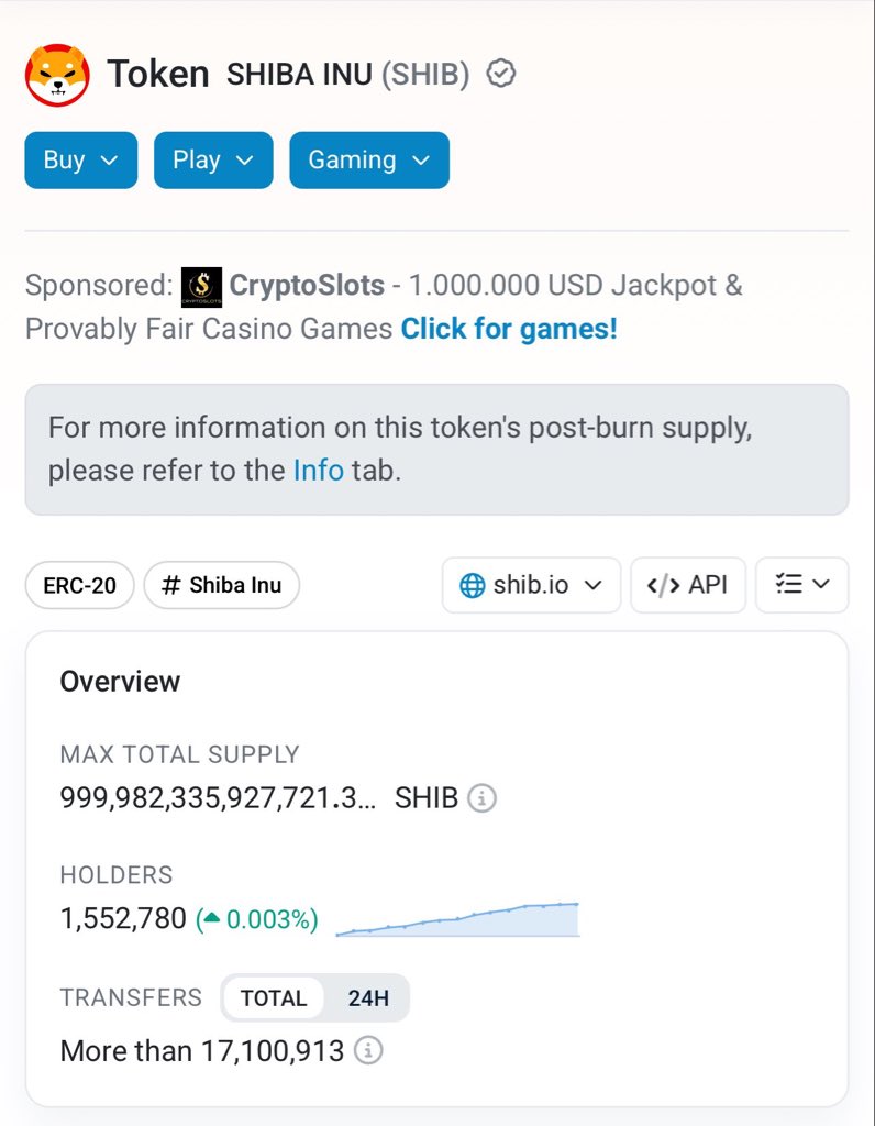 cryptoshibs's tweet image. Funny how a dip brings in more $SHIB holders and not fewer. 1,552,780 on-chain holders and counting. If you understand what this means long-term, you’re early.