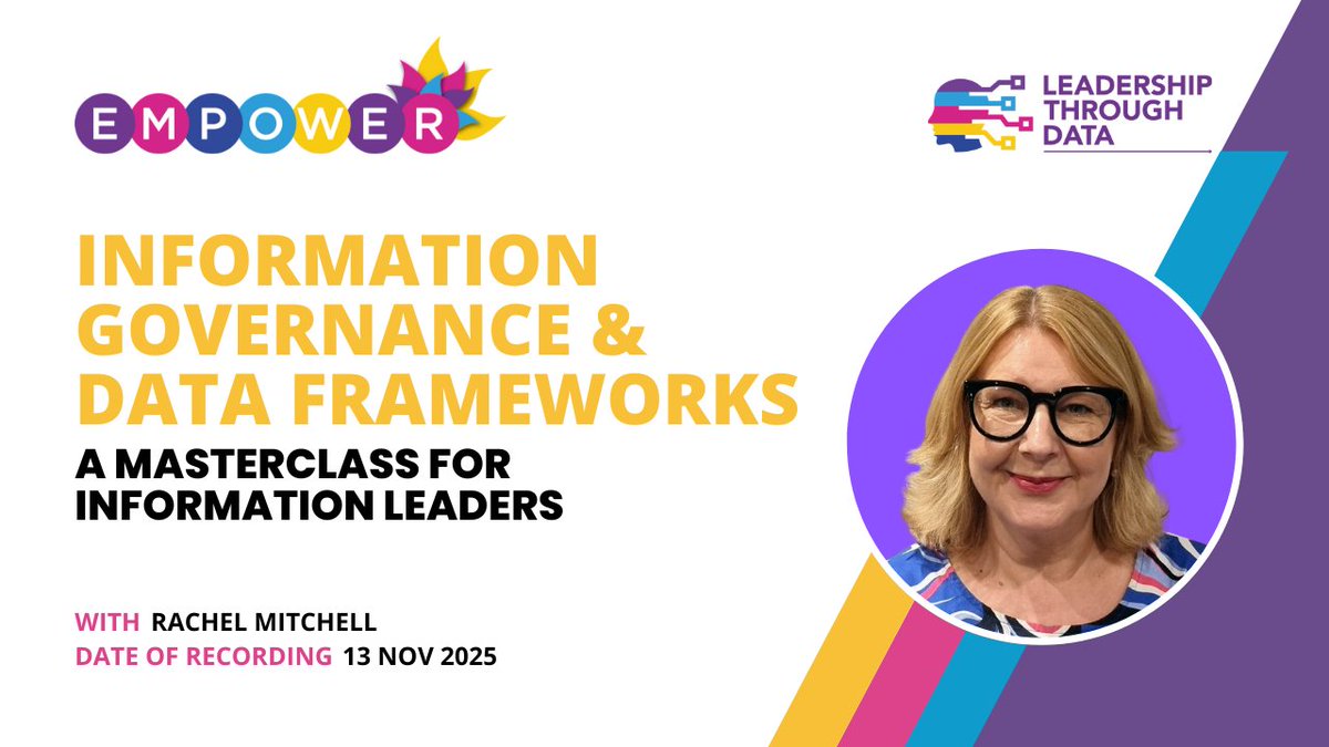 Leadershiptd's tweet image. This webinar will teach you what the components of a good information governance framework are, and will explain the benefits that it has to an organisation.

▶️ Watch on-demand now

eu1.hubs.ly/H0pNYYf0

#informationgovernance #DPO #dataframework #training #learn
