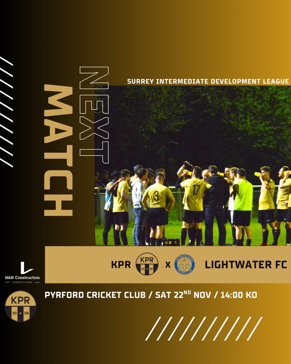 Just the one game this weekend for the club and that is the reserves team who host @lightwaterunitedfc at the fortress pyrford. 
❌NO GAME for the first team ❌
#WeAreKPR #surreyfootball