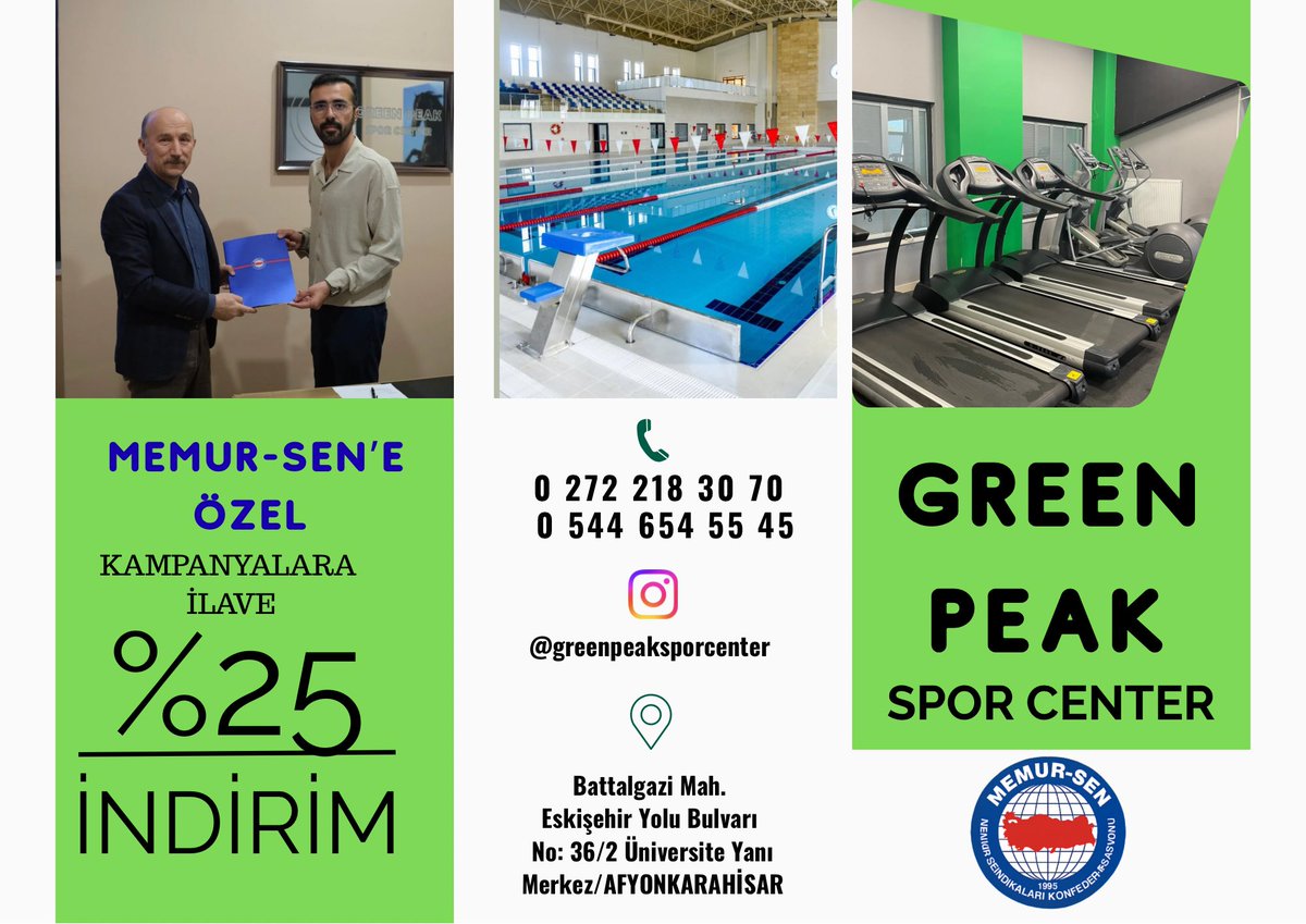 Green Peak’tan Memur-Sen Üyelerine Özel kampanyalara ilave %25 İndirim Anlaşması yapılmıştır.