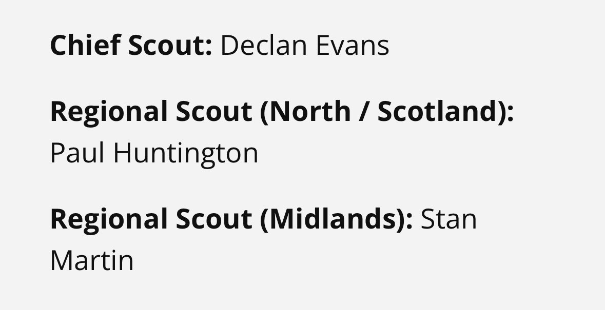 JamieRaynor's tweet image. As per Ryan Sparks’ comment re a new scout in City’s recruitment team, these are the listed scouts on the club website.

One of which is Paul Huntington. The recently retired ex-#bcafc defender is also now commentating on all Carlisle games for @bbccumbriasport. 

@BBCWYS
