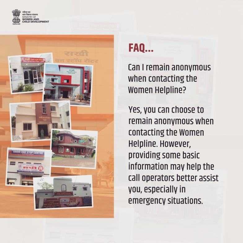 MinistryWCD's tweet image. #FAQ

Your identity is safe with us - call the #womenhelpline anonymously and get the support you need.

@PMOIndia @Annapurna4BJP @savitrii4bjp @PIBWCD