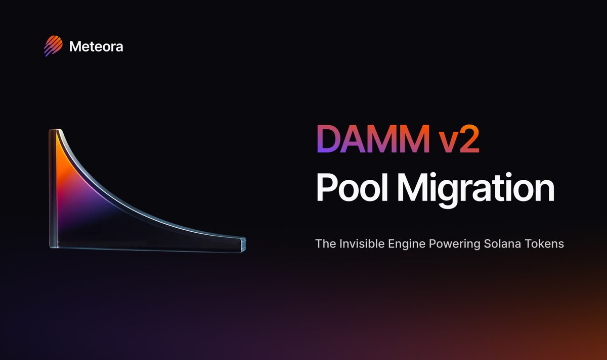 DAMM v2 Pool Migration banner from Meteora