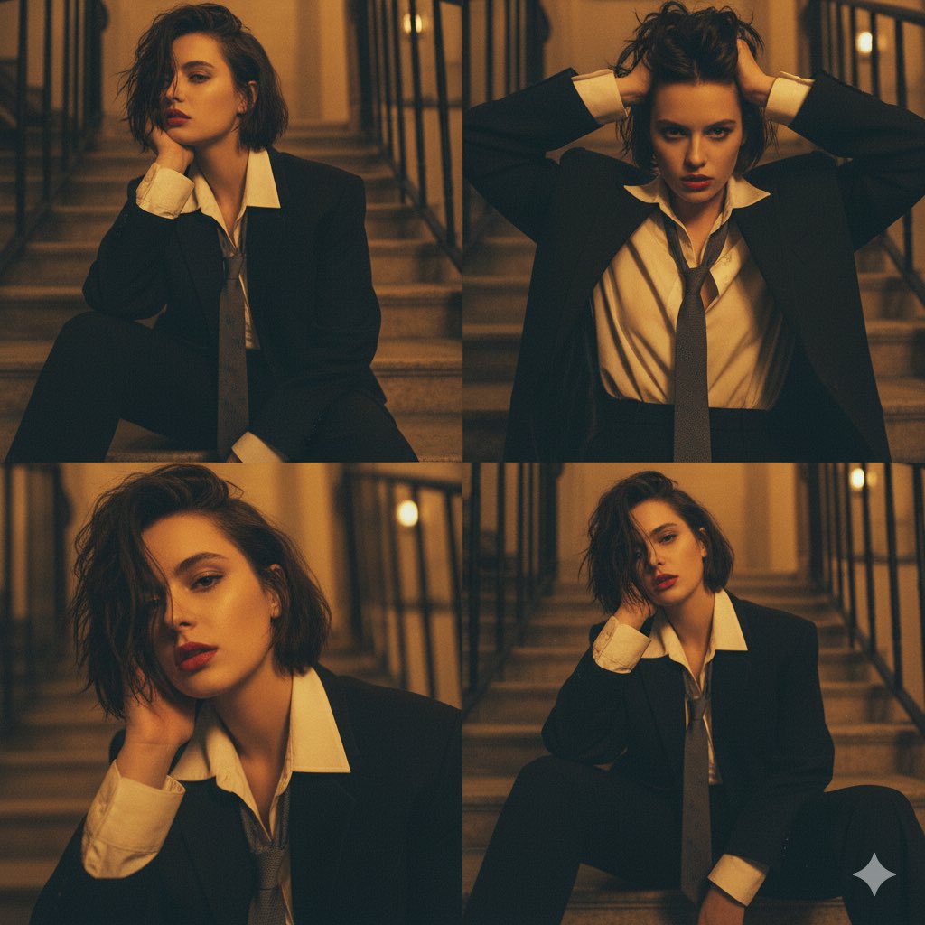 楼梯时尚女性拼贴