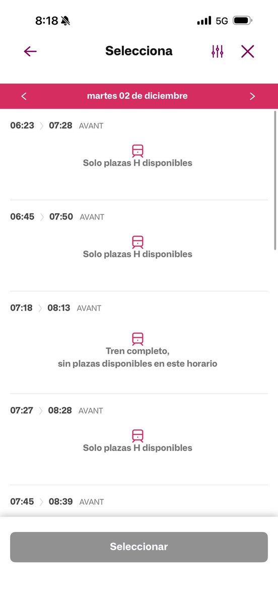 Situación dramática 🚨 a 12 días vista. Ni una plaza #AvantLaboral VALL-SEG-MAD 🚂. Se necesitan plazas / frecuencias / trenes / vagones… lo que sea para este colapso <a href="/Renfe/">Renfe</a> <a href="/Transxte/">🚉Álvaro F Heredia🚅🚈🚂</a> <a href="/transportesgob/">Ministerio Transportes y Movilidad Sostenible</a> <a href="/oscar_puente_/">Óscar Puente</a> <a href="/AVE_CyL/">🚄Usuarios AVE Castilla y León</a>